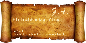 Fleischhacker Alex névjegykártya